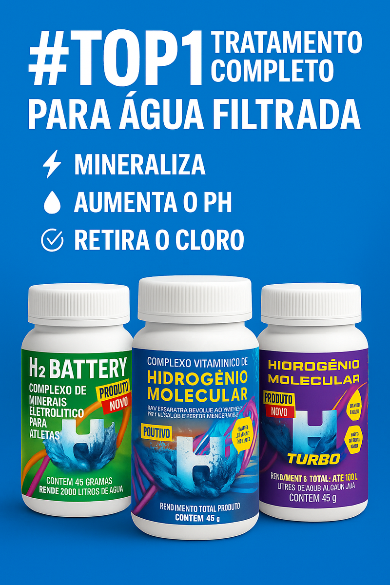 🧪 Combo Tratamento Completo da Água – Hidrogênio Molecular