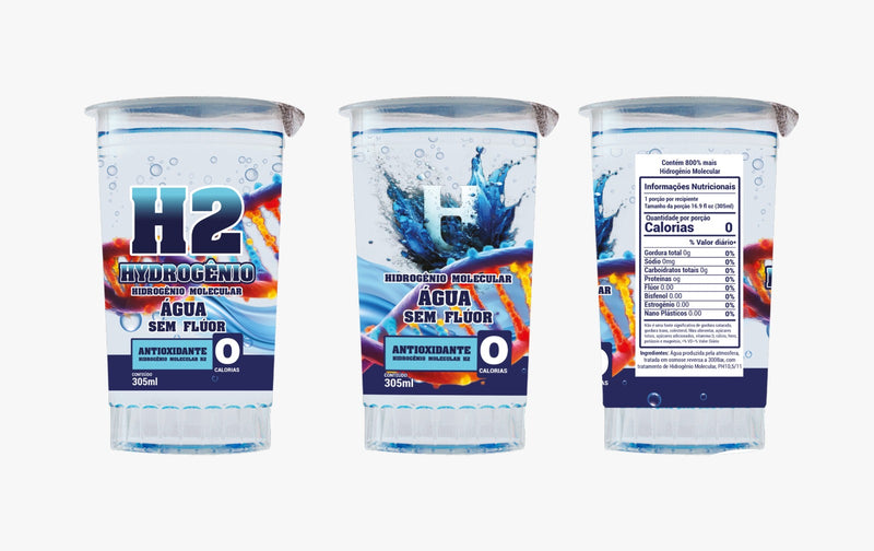 PROMOÇÃO 32 Copos HIDROGENIO MOLECULAR  SEM FLUOR PH10 305ML